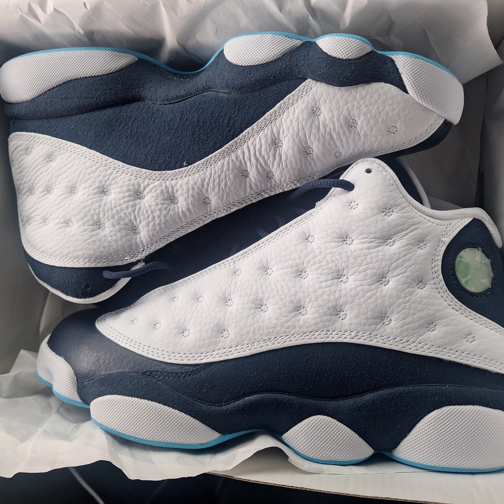 Kids White and Blue Sneakers